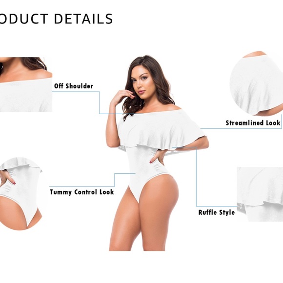 ASOS White Ruffle Bodysuit - Picture 2 of 4